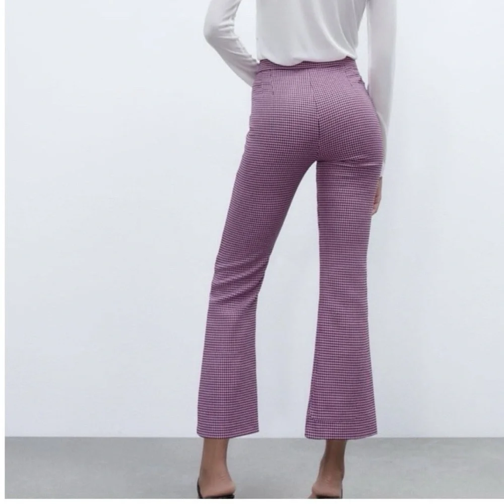 Zara Houndstooth Mini Flare Pants - Picture 7 of 7